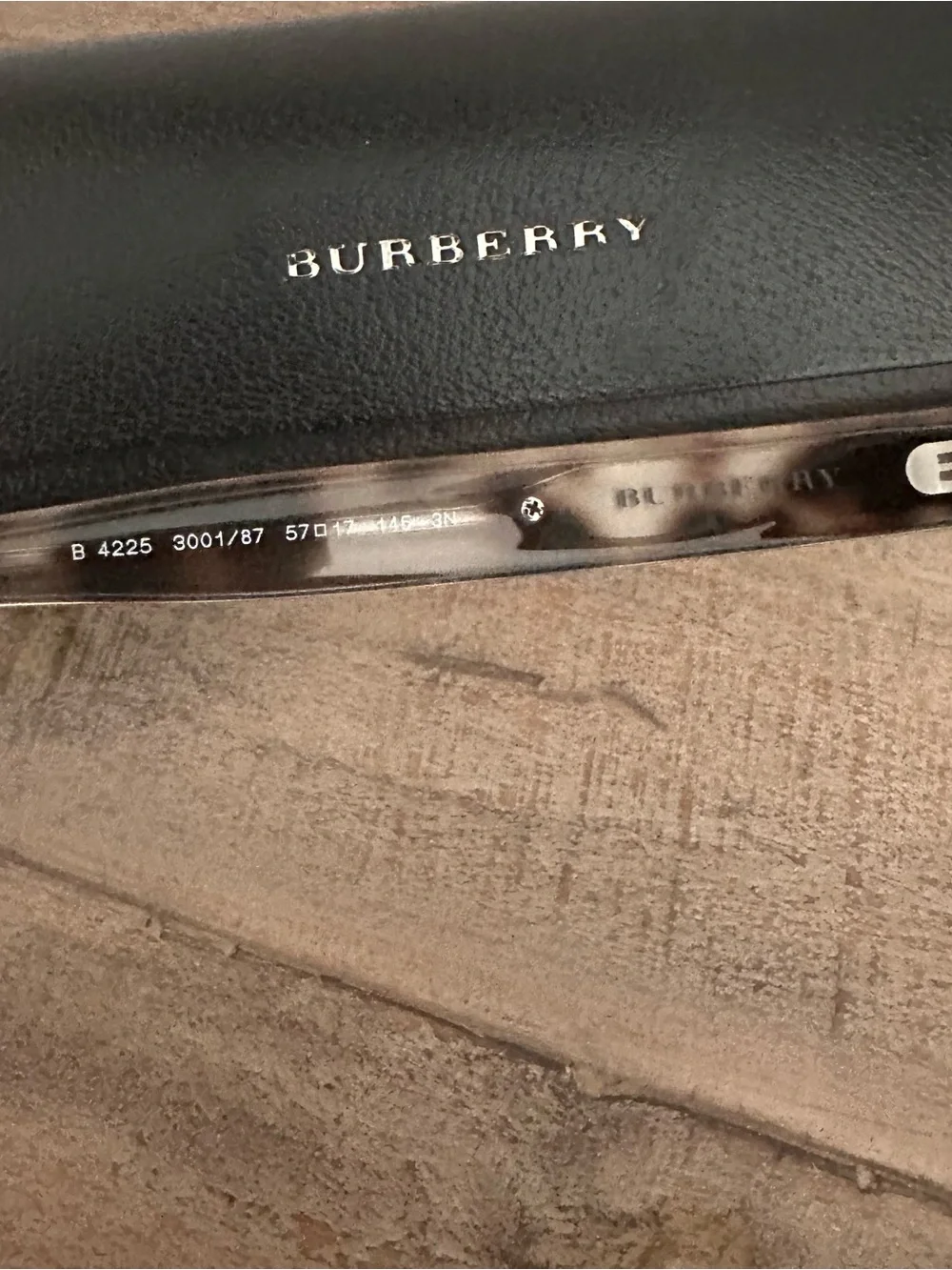 Burberry Black Rectangular Sunglasses with Case